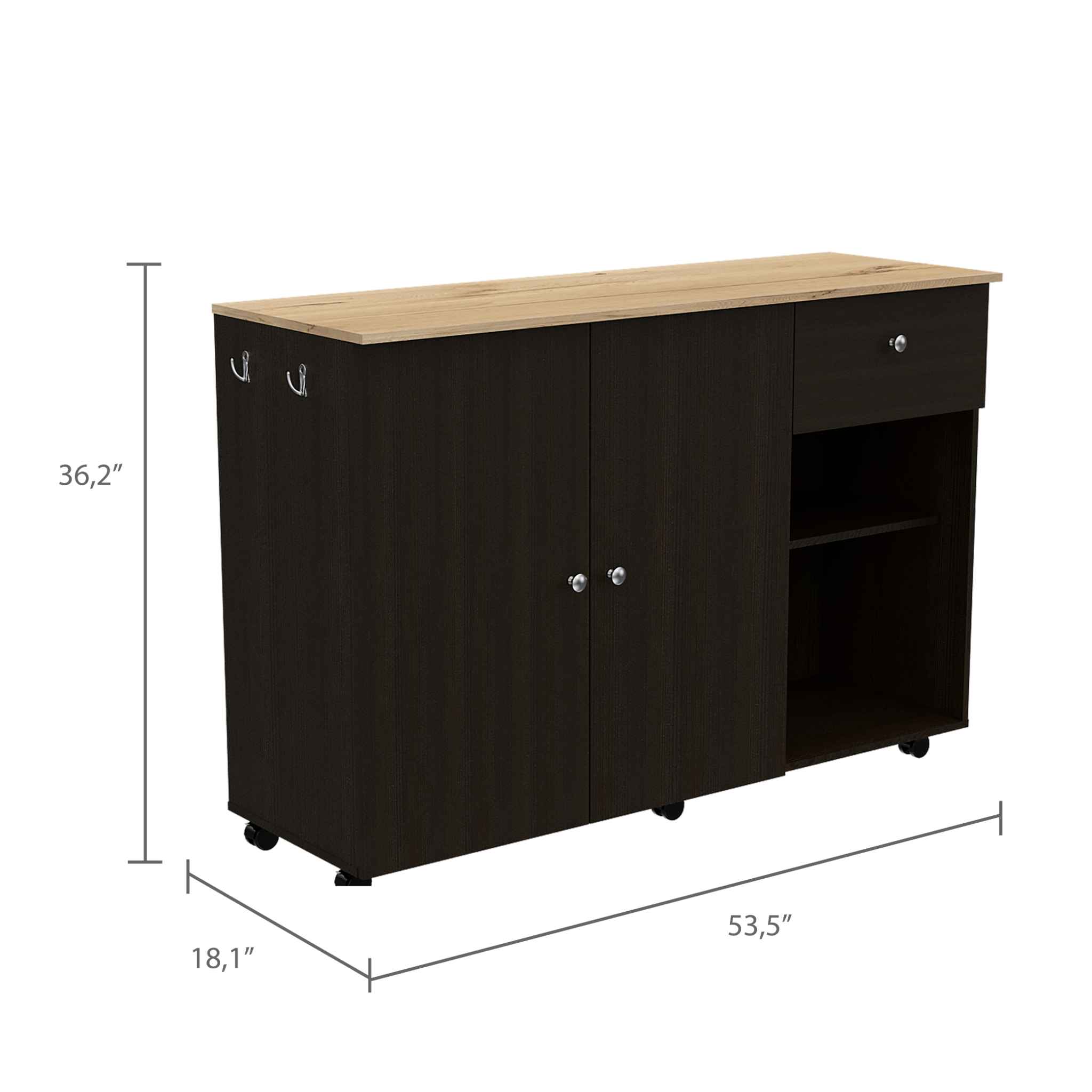 Depot Black Wengue Syros Kitchen Island